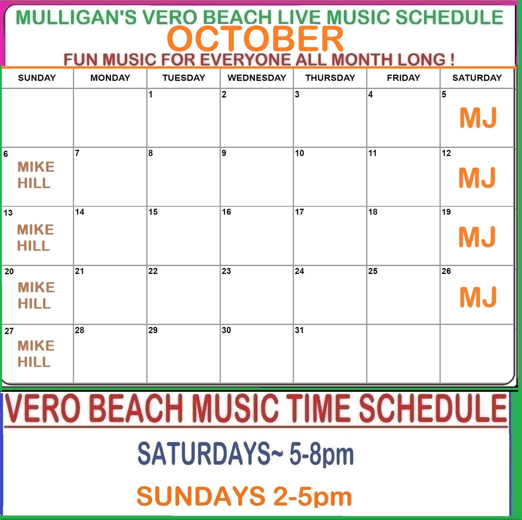 Events Mulligan's Beach House