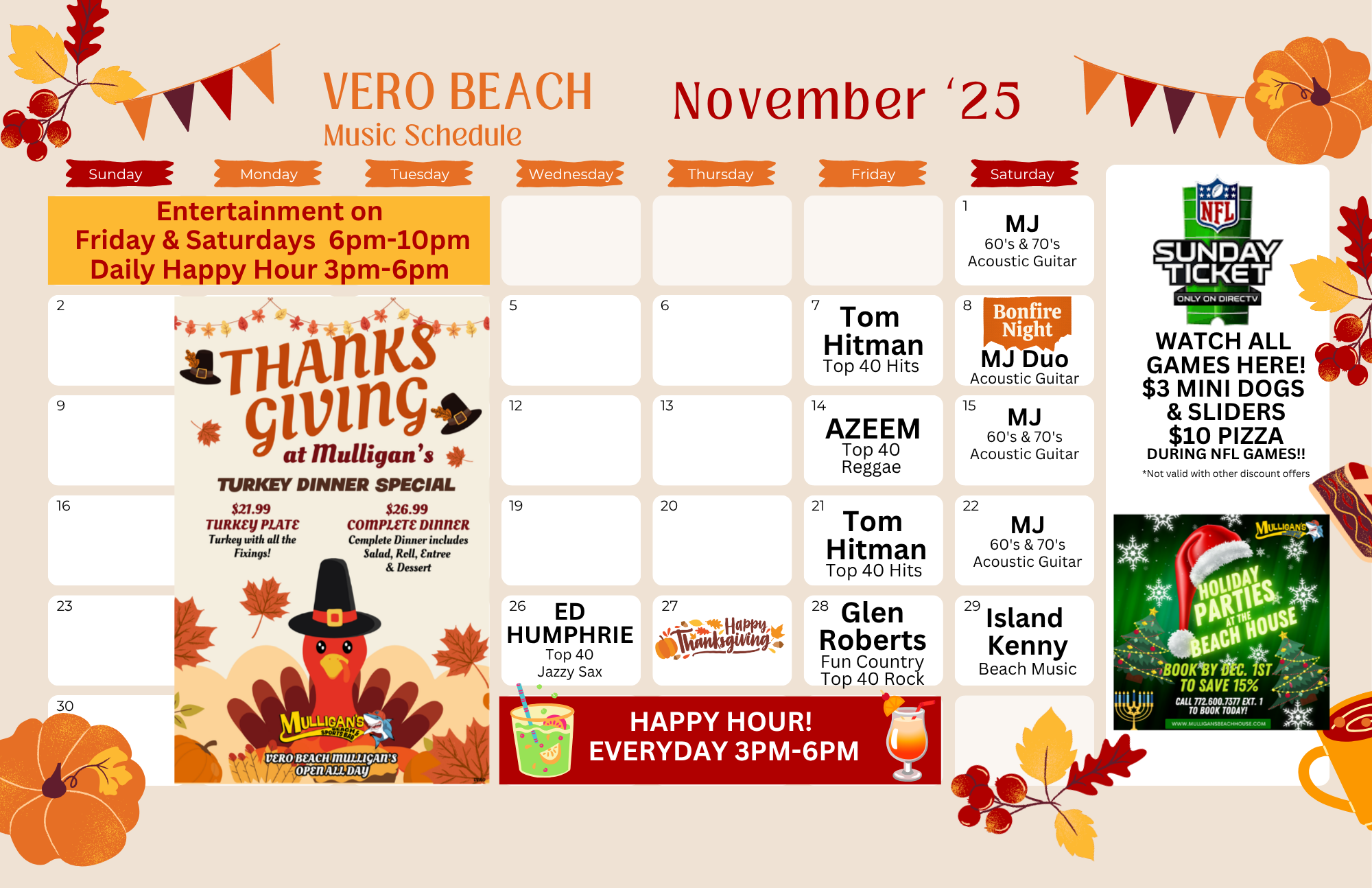 NOVEMBER ENTERTAINMENT CALENDARS (4)