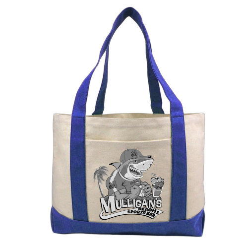Blue Mulligan's Beach House tote bag
